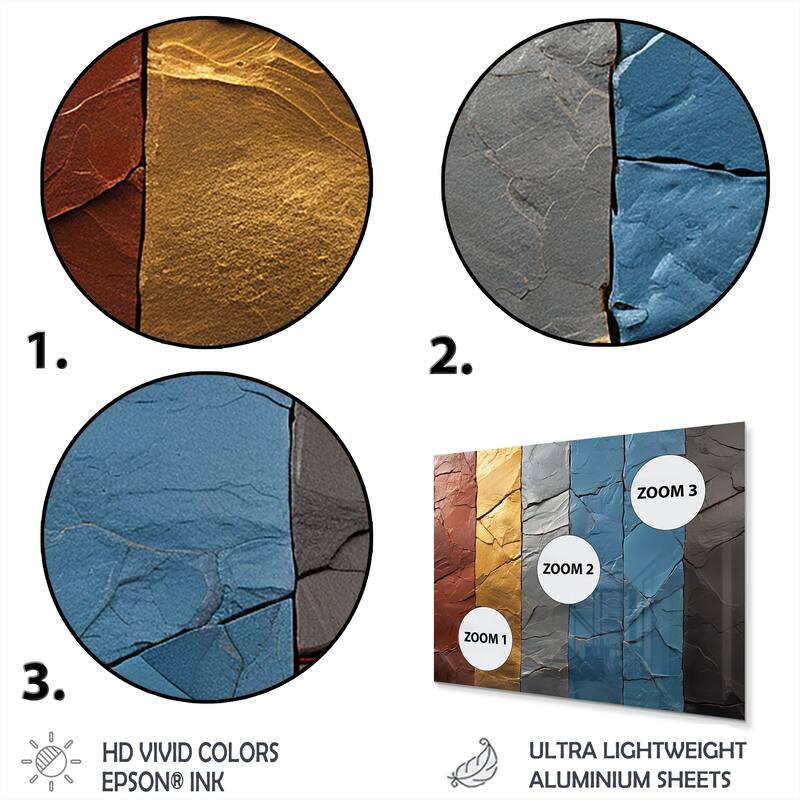 Designart "Boho Earth Element Stones Mosaic I" Boho Mosaic Decor Blue